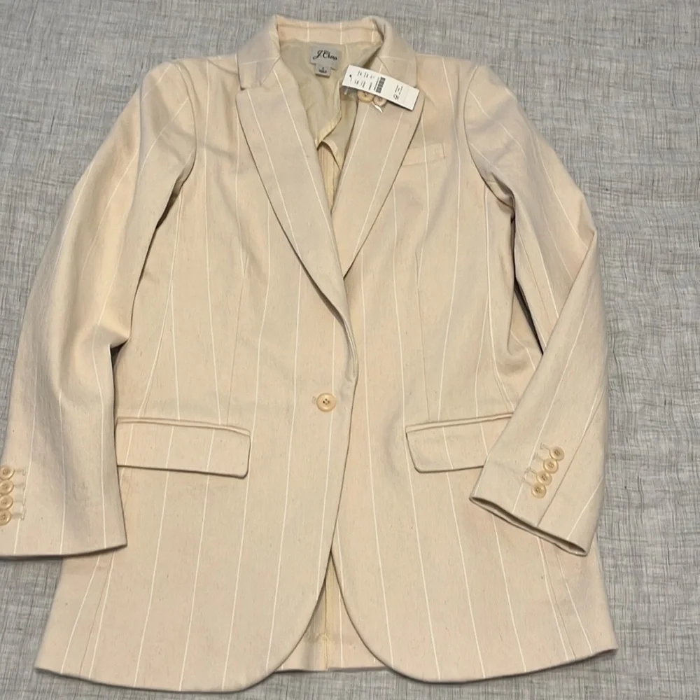 NWT J Crew Alfie blazer in natural denim stripe - Picture 2 of 12